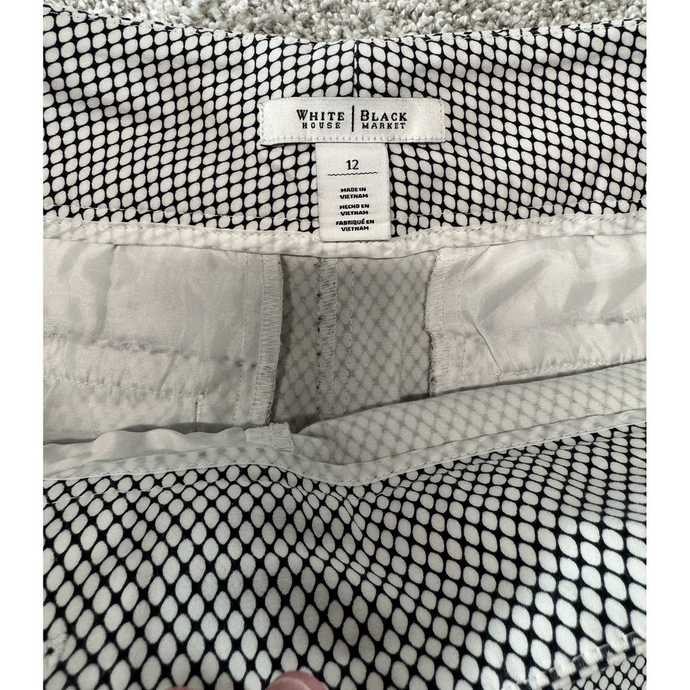 White House Black Market Womens Dress Pants Slim Ankle Geometric *MINT* Size 12 - Picture 2 of 7